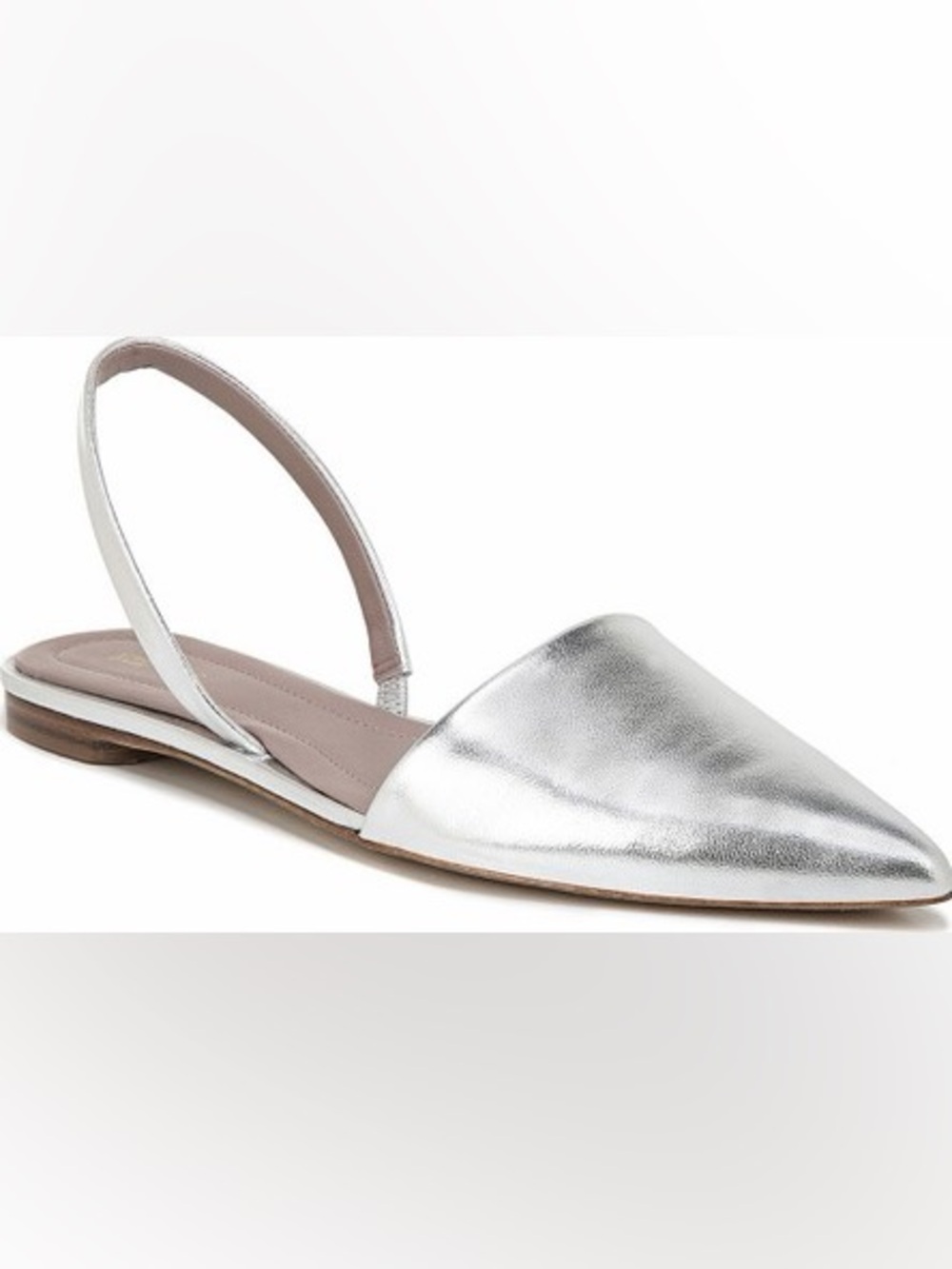 Diane Von Furstenberg Silver Pointed Slingback Flats